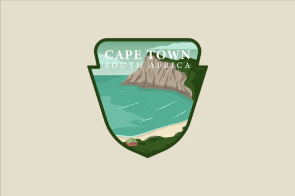Cape Town Beach Emblem Vector Logo: Graphics and Logos for Real Publishing