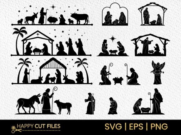 Christmas Nativity Scene SVG Bundle: Graphics & Crafts