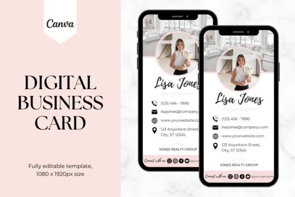 Custom Digital Business Card Template 2: Graphics for Handmade Businesses