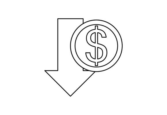 Dollar with Arrow Down