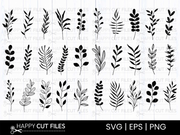 Hand Drawn Leaves Svg Bundle for Graphics and Crafts
