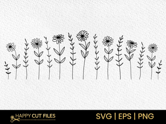 Hand Drawn Wildflower Svg Clipart