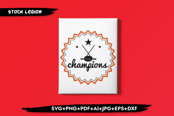 Hockey Champion Svg Graphics & Crafts