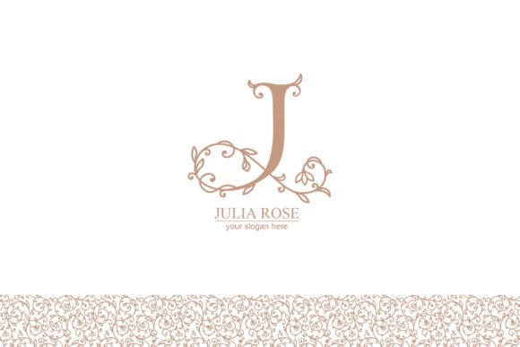 J Logo, Letter J Monogram, Style – Floral
