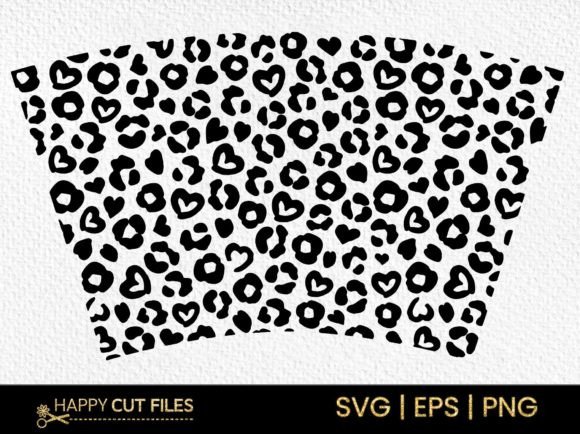 Leopard Heart Print Tumbler Warp Svg