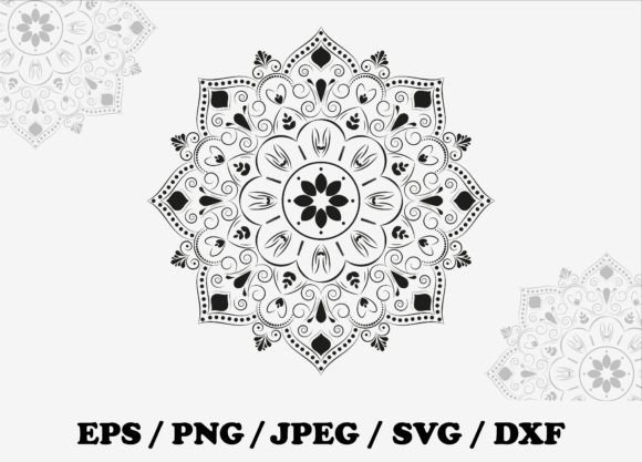 Luxury Black White Decorative Mandala Graphics