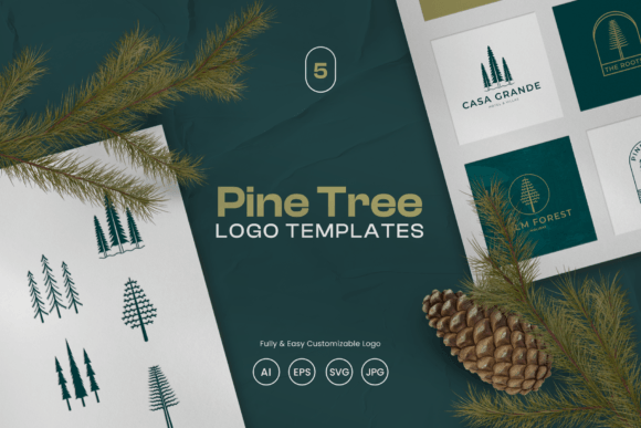 Pine Tree Logo Template: Graphics and Logos for Local Business