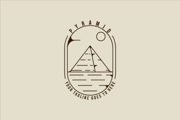 Pyramid Logo Line Art Vector Graphics