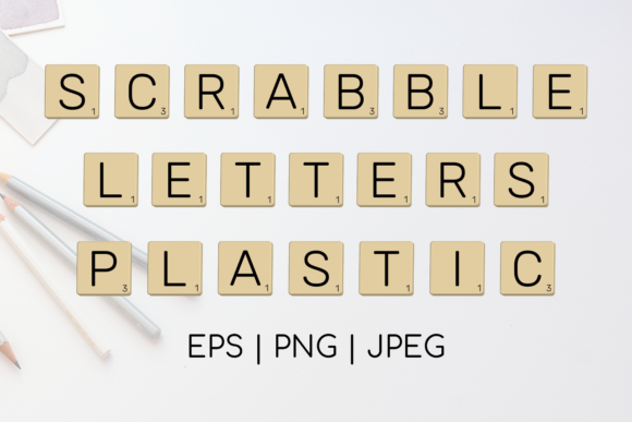 Scrabble Letters Plastic Tiles Clipart: Graphics & Decorative Elements