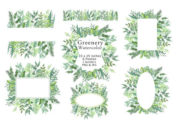 Watercolor Frame Clipart Green Grass PNG: Graphics for Real Business Use