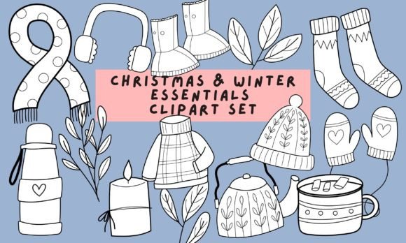 Winter Essentials Clipart Bundle: Graphics and Illustrations for Crafters